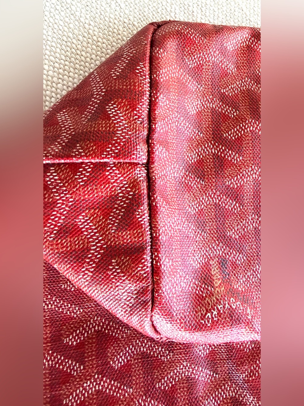 GOYARD Saint Louis PM Red Goyardine Tote Bag + Pouch - Picture 8 of 16